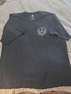 Kruger Black Short-Sleeve Tee with Gray Chest Emblem
